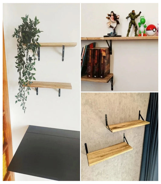 Wood Wall-Mounted Floating Shelves
